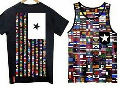 All flags t-shirt design