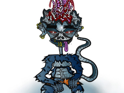 alien space monkey graphic design illustration ui vector