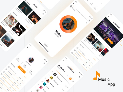 Music Player App animation app concept app design application beats design figma illustration minimal mobile app ui mobile development music music app playlist song ui ux