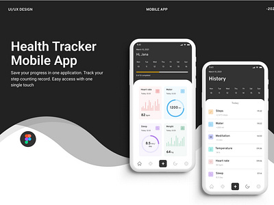 Health tracker app design