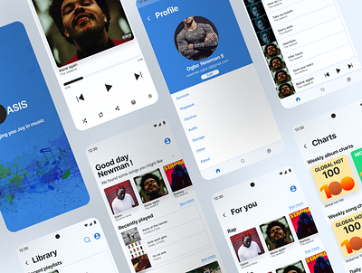 Oasis Music app app design graphic design logo ui ux