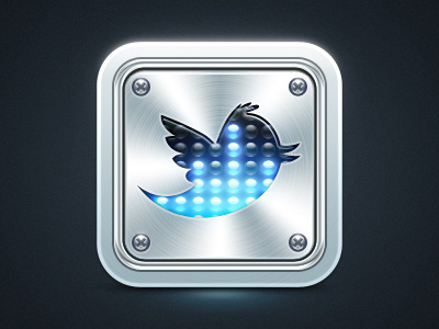 Twitter metall icon