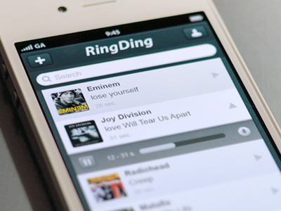 Ringtones app app interface ios iphone rington ui