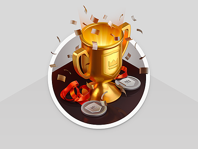 Isometric Trophy Illustration 3d cup fastcup gold illustration isometric medal sport trophy victory