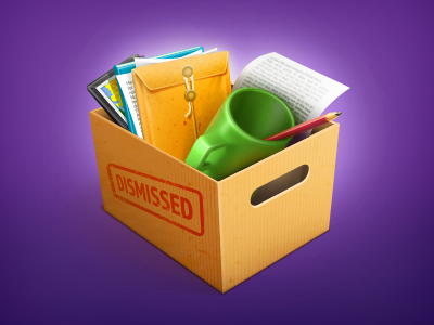 Dismissed box dismissed icon job office work