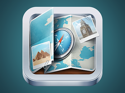 Guide icon compass guide icon ios iphone map photo travel