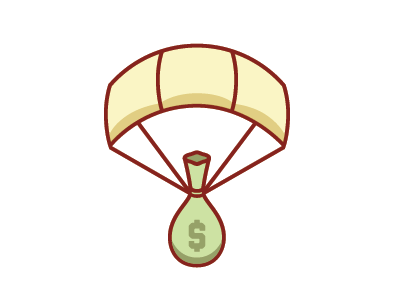 Homeless Icon brand icon logo money parachute