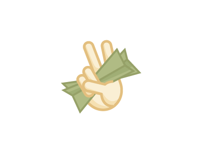 Two Bills brand hand icon logo money