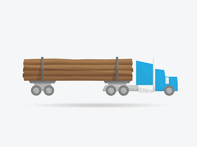 Blue Semi illustration semi transportation truck