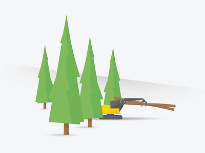 Location Illo - Forest forest illustration logging tractor trees vector