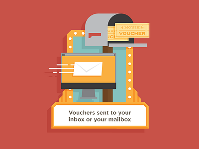 You've got mail illustration infographic movie ticket vector