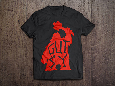 Gutsy design gutsy illustration monster shirt typography