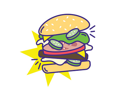 Bard Burger burger burgers cincinnati magazine cute design doodle food icon icons illustration logo sandwich simple