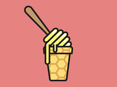 Hello Honey bees cute honey honeycomb ice ice cream icons illustrations round simple