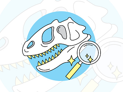 Dinosaur Skull bones dino dinosaur icons magnifying glass skull skull and crossbones sparkle teeth