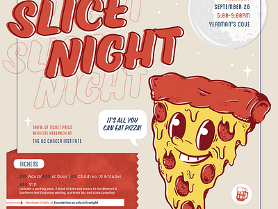 Cincinnati Magazine Slice Night Promo ads beer cheese cincinnati magazine cute doodle events food icons illustration pizza pizza logo retro slice night
