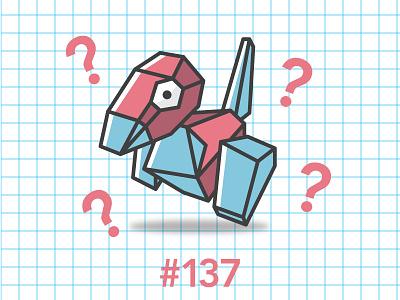 137 - Porygon cute doodle geometric grid original pokeball pokemon pokemon go porygon question shapes technical