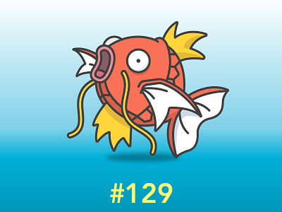 129 Magikarp cute doodle fin fish illustration magikarp pokemon pokemon go pokemongo simple water