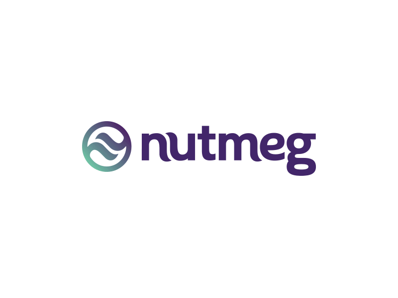 Nutmeg logo city gradient identity logo nutmeg