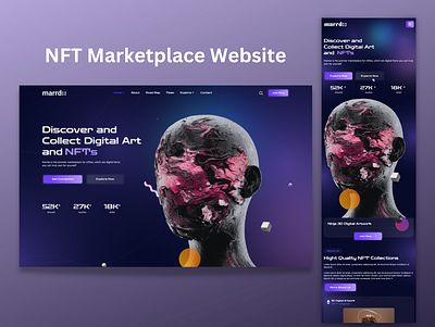 Marrdo NFT Marketplace Website elementor elementor expert kadence blocks nft marketplace website web design wordpress wordpress expert xd to elementor