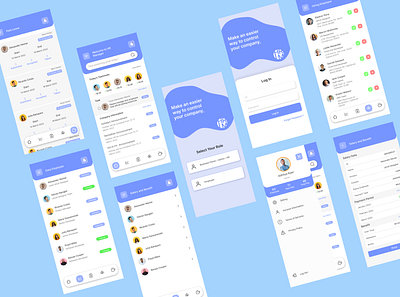 HRM - Human Resource Manager App Design app design hr hrm human resources mobile ui