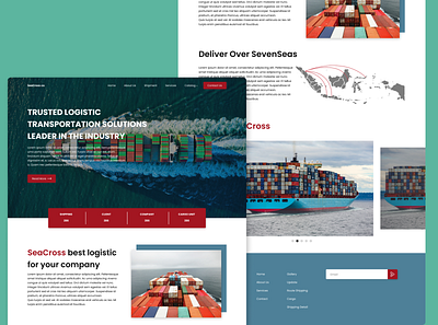 SeaCross Logistic Web UI app company design logistic ui web design