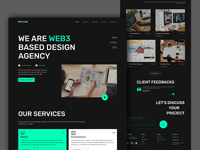 Exoodus - Design Agency Landing Page agency company design ui web design