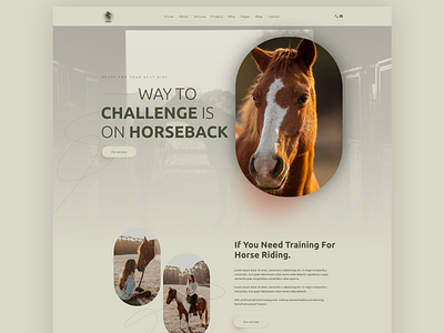 Horse Riding Club Website Design branding design graphic design horse illustration landing page logo minimal typography ui ux vector web web design webdesign website
