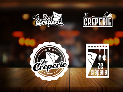 Ze Creperie logo entry for FL contest branding design illustration logo