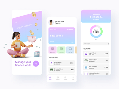 Finance App Concept app design financial app mobile ui