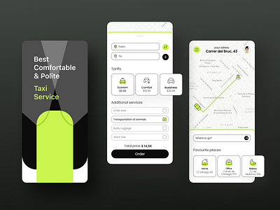 Taxi app concept app design mobile mobile design taxi app ui