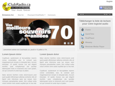 IclubRadio.ca Web Design design online radio web