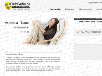 Iclubradio.ca Web Design again design online radio web