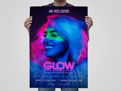 Glow: We're Different After Dark art design girl glow lights music neon poster print