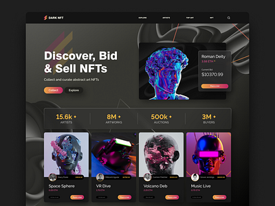 NFT Marketplace Homepage Concept