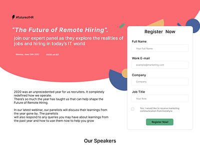Future of HR graphic design registration ui user research web design webinar