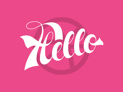 Hello brand branding clean corporate cursive design dribbble font handwriting hello lettering logo pink pro professional script script font type typography vector