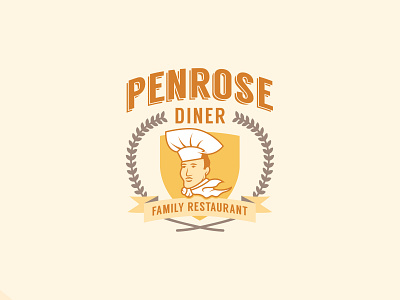 Penrose banner brand branding diner emblem food icon illustration lettering logo logotype philadelphia philly restaurant retro symbol type typography vigil vintage