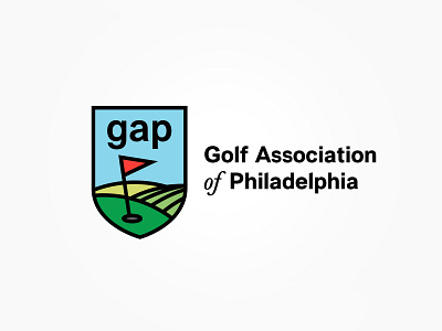 Golf Association of Philadelphia brand branding company design emblem flag golf golfing helvetica illustration inspirational league logo logotype philadelphia philly professional recreational sports typography