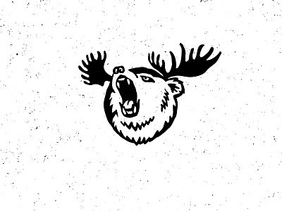 Moosebear animal antlers bear brand branding gritty hand drawn hipster icon illustration logo logotype moose moosebear rustic symbol type typography vintage wild
