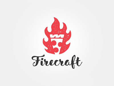 Firecraft brand branding fire flame hand drawn hand made handwritten hipster illustration logo logotype pizza pizza shop pizza slice rustic script slice texture type typography