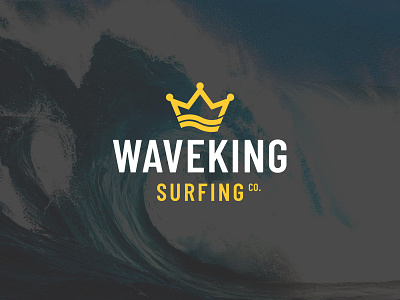 WaveKing brand branding cali california clever crown icon illustration logo logotype ocean professional royal simple surf symbol type typography water wave