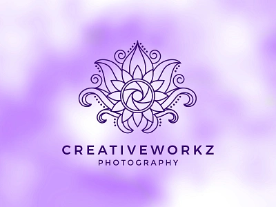 CreativeWorkz brand branding camera creative flower hippy illustration india inspiration logo logotype lotus mandala photography professional purple tiedye type typography wedding