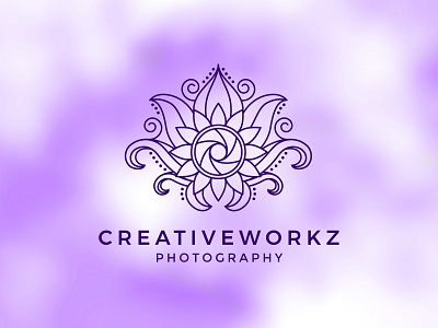 CreativeWorkz brand branding camera creative flower hippy illustration india inspiration logo logotype lotus mandala photography professional purple tiedye type typography wedding