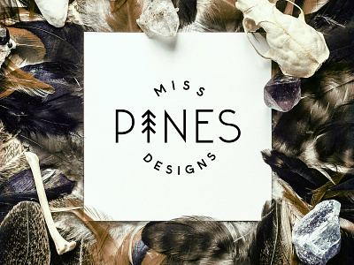 Miss Pines Designs beauty brand branding illustration jewelry logo logotype nature pine pine tree rustic tree type typography