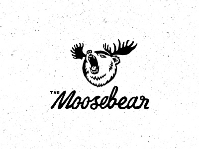 Moosebear Logo adventure antlers bear black and white brand branding explore hand drawn hand made handcrafted handletttering illustration logo logotype moose outdoors rustic script type typography
