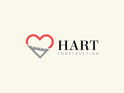 Hart Construction brand branding builder clean clever construction contractor healthcare heart illustration inspiration logo logotype medical professional simple smart tools type typography