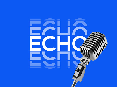 Echo band blue brand branding dj echo illustration inspiration lettering logo logotype microphone modern music simple sound trend trendy type typography
