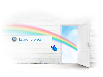 Freshout Illustration butterfly door illustration launch liberation rainbow webpage