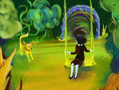 Emma art braqts children illustration design digital art fantasy illustration illustrator magic magical creature magical dogs magical forest
